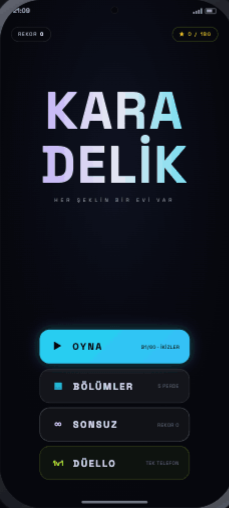 Kara Delik ana menü